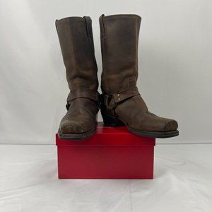 Frye Western Boots size 9 women's brown leather brass ankle strap